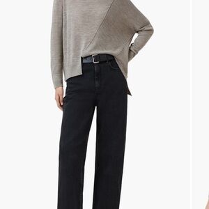 All Saints Light Gray Women's Sweater New with Tags - Isla Asymetrical Sweater